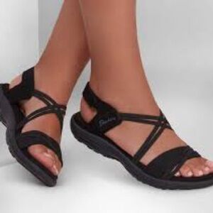 Skechers Women's Reggae Slim Sandal NWT Black size 12
